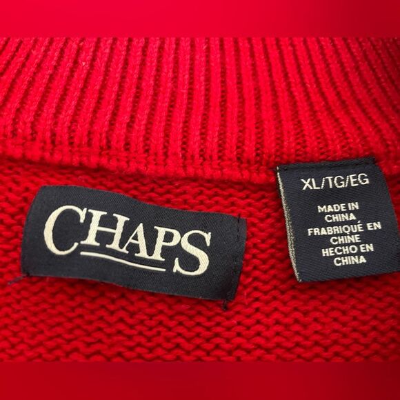 Chaps Sweater zip neck, patterned, winter, Christmas size XL, EUC - Picture 3 of 4